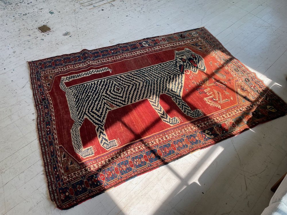 Antique Qashqai Bakhtiar Lion Rug — Weft & Wool Antique Qashqai Bakhtiar Lion Rug — Weft & Wool